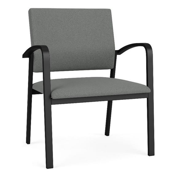Newport Reception Waiting 18.5" Steel Guest Chair / Black Steel / Light Gray
