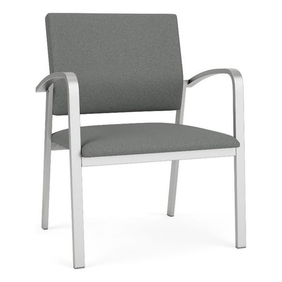 Newport Reception Waiting 18.5" Steel Guest Chair / Silver Steel / Light Gray