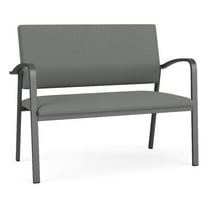 Newport Reception Waiting 2-Seat Loveseat / Charcoal Steel / Light Gray