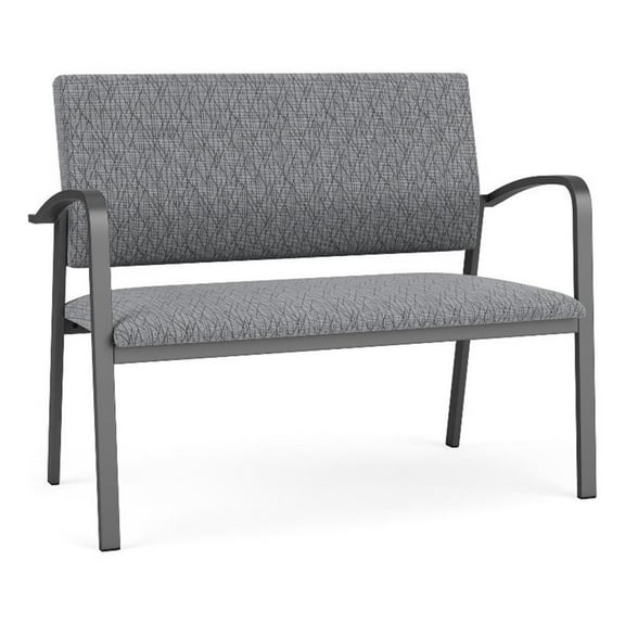 Newport Reception Waiting 2-Seat Tandem Seating / Charcoal Steel / Gray