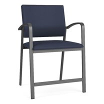 Newport Reception Waiting 24.5" Steel Hip Chair / Charcoal Steel / Blue
