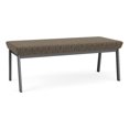 thumbnail image 1 of Newport Reception Waiting Room 18.5" 2-Seat Bench / Charcoal Steel / Brown, 1 of 5