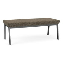 Newport Reception Waiting Room 18.5" 2-Seat Bench / Charcoal Steel / Brown