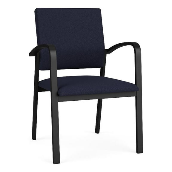Newport Reception Waiting Room 18.5" Guest Chair / Black Steel / Navy Blue