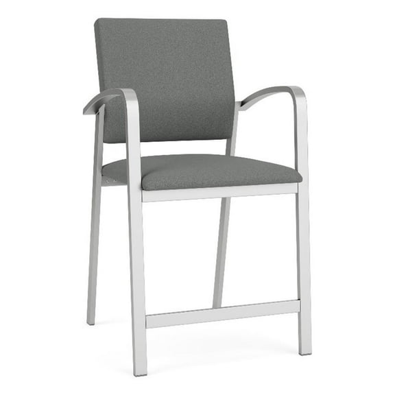 Newport Reception Waiting Room 24.5" Hip Chair / Silver Steel / Light Gray