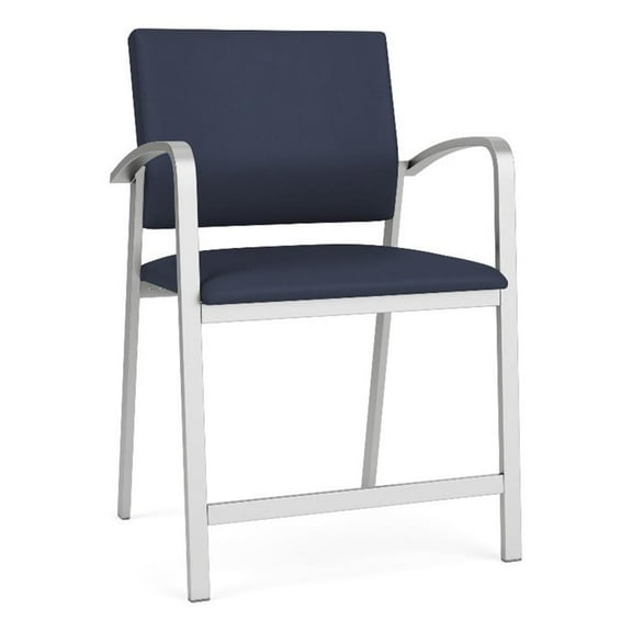 Newport Reception Waiting Room 24.5" Steel Hip Chair / Silver Steel / Blue