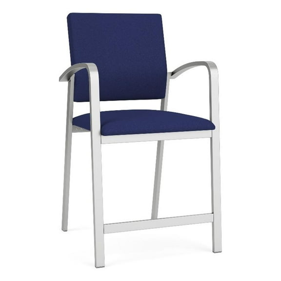 Newport Reception Waiting Room Healthcare 24.5" Hip Chair / Silver Steel / Blue