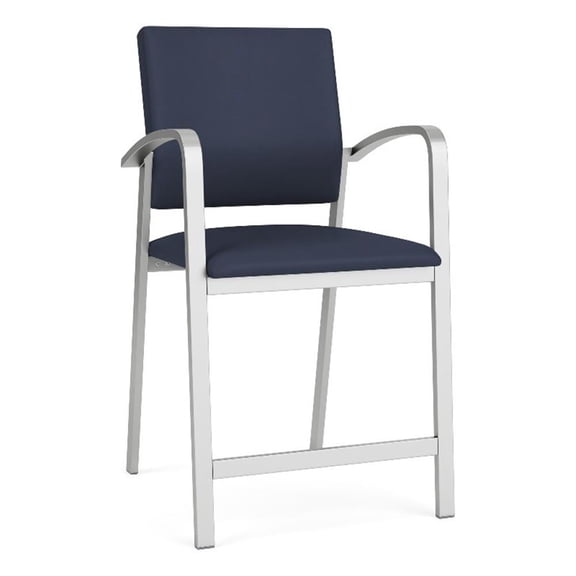 Newport Reception Waiting Room Healthcare 24.5" Hip Chair / Silver Steel / Blue