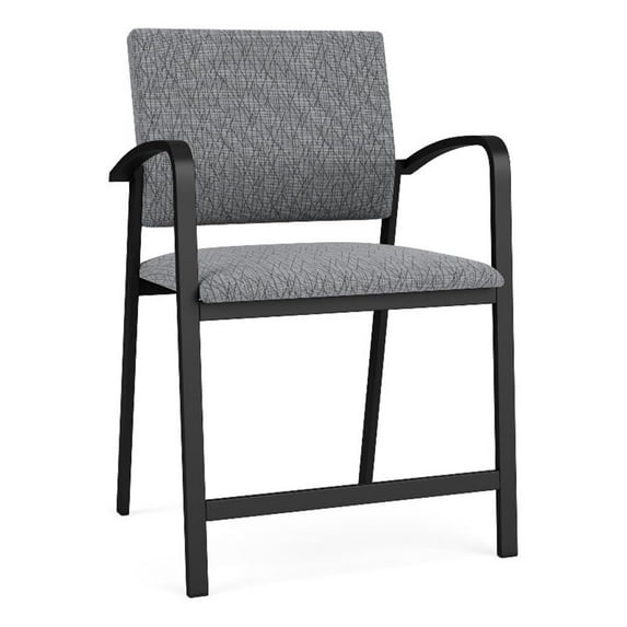 Newport Reception Waiting Room Oversize Hip Chair / Black Steel / Gray