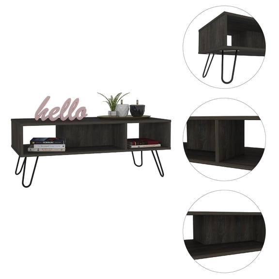 Newport Rectangle 2-Shelf Coffee Table Carbon Espresso