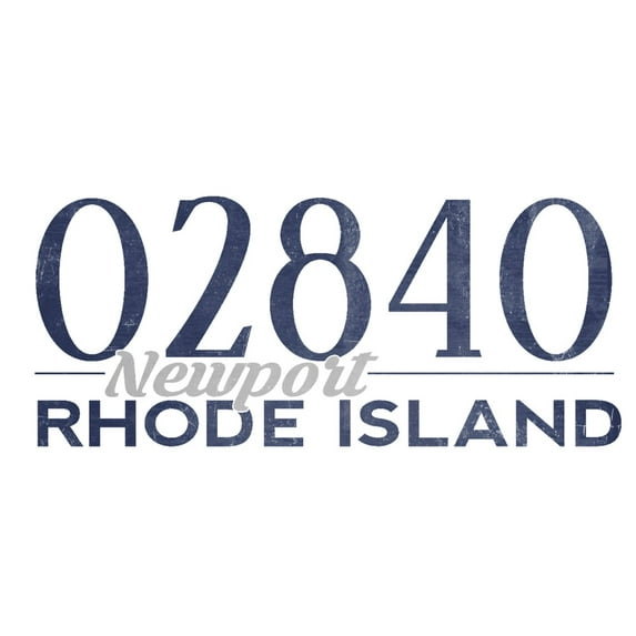 Newport, Rhode Island, 02840 Zip Code (Blue) (24x36 Giclee Gallery Art Print, Vivid Textured Wall Decor)