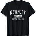 thumbnail image 1 of Newport Rhode Island RI Vintage Established Sports Design T-Shirt, 1 of 4