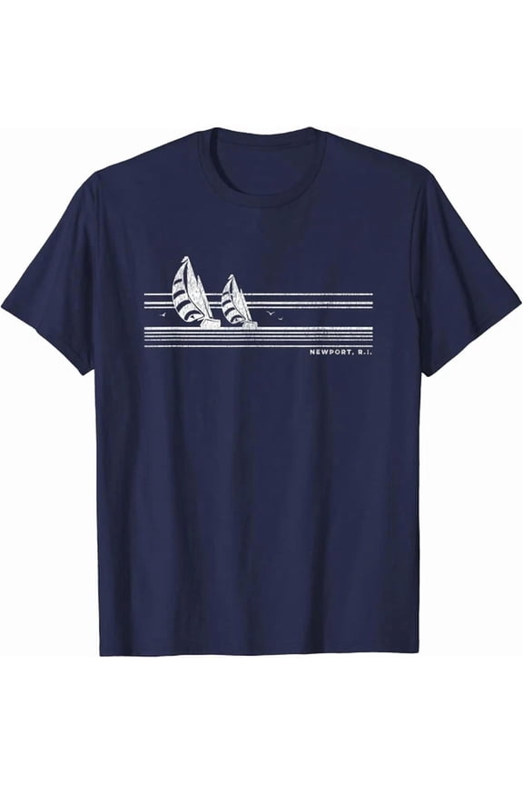 Newport Ri Vintage Sailing 70S Nautical Sailboat Gift Unisex T-Shirt