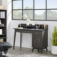 thumbnail image 1 of Caffoz Newport Series Computer Desk with Hutch Home Office Writing Desk, Wood Workstation w/Shelves, Study Desk for Small Spaces Smoky Oak, 1 of 5