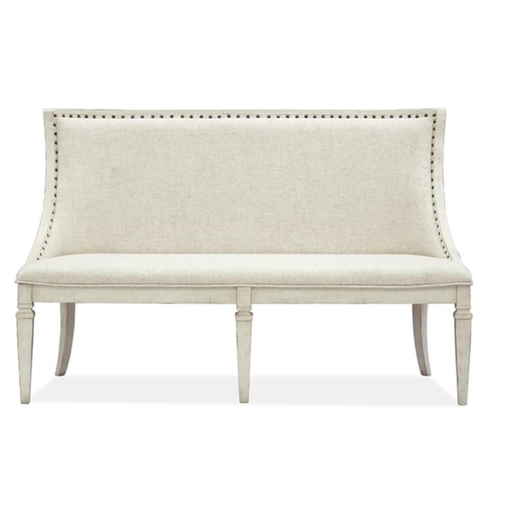 Magnussen Newport Wood Bench with Upholstered Seat & Back