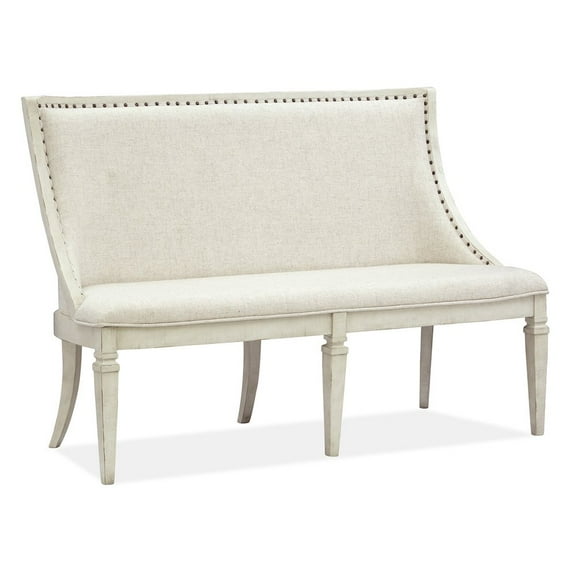 Magnussen Newport Wood Bench with Upholstered Seat & Back