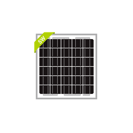 Newpowa 5W(Watts) 12V(Volts) 10BB Monocrystalline Solar Panel Battery Maintainer High-Efficiency PV Module Power for Battery Charging of Boat RV Gate Opener Fences