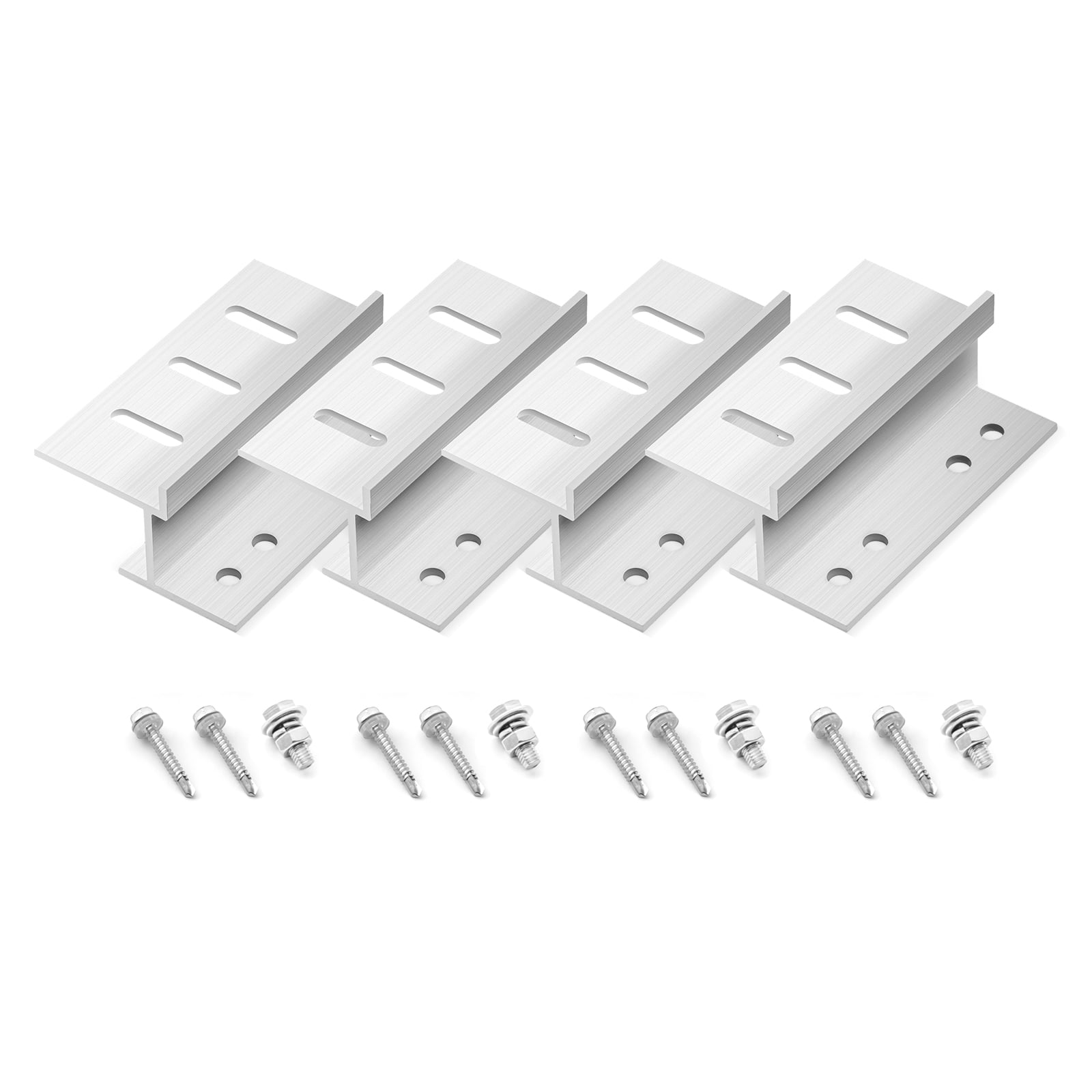 Solar Panel Mounting L Brackets (4 Pack) - Aluminum RV Boat Roof Mount For 10W-100W Solar Panels