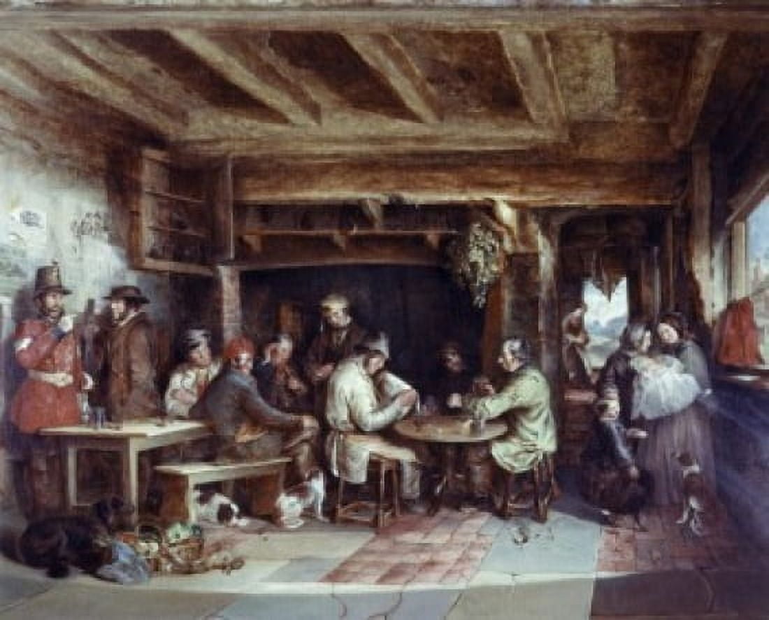 News From India Tavern Scene Alfred Elmore (1815-1881 British) Canvas Art - Alfred Elmore (18 x 24)