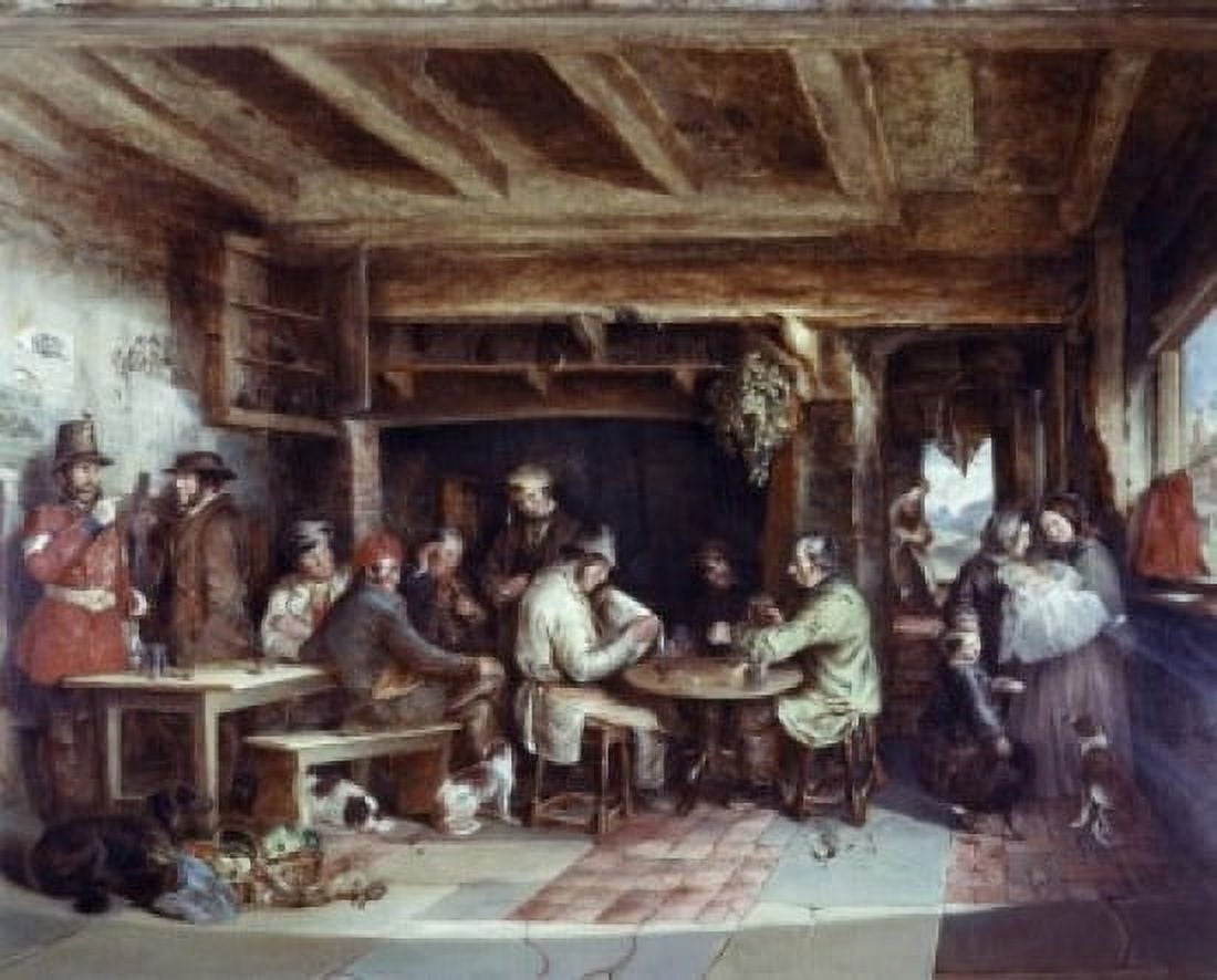 News From India Tavern Scene Alfred Elmore (1815-1881 British) Canvas Art - Alfred Elmore (24 x 36)