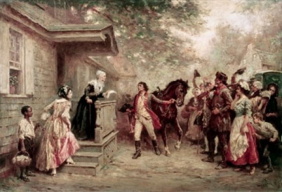 News Of Yorktown Brought To Washingtons Mother Jean Leon Gerome Ferris (1863-1930 American) Canvas Art - Jean Leon Gerome Ferris (18 x 24)