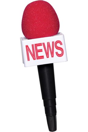 News Reporter Microphone 10 Inch Adult Costume Accessory
