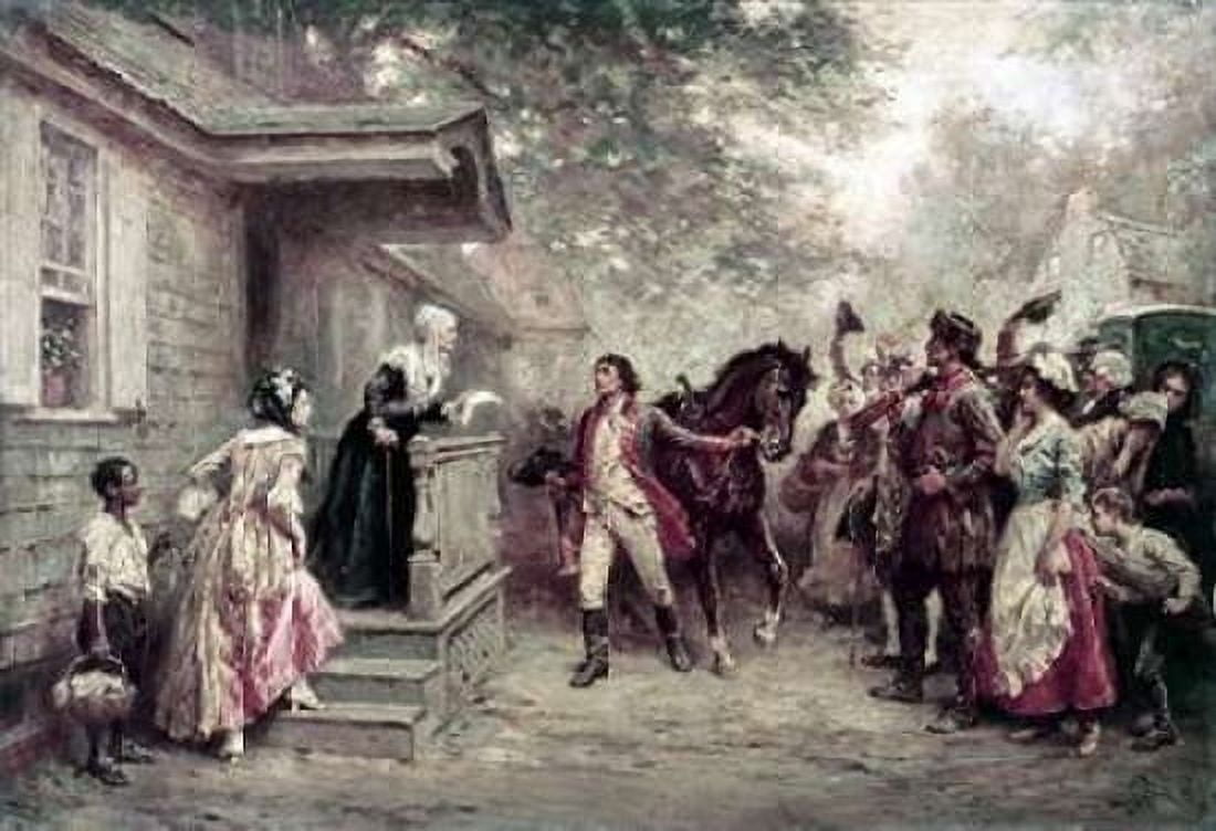 News of Yorktown Brought To Washingtons Mother Canvas Art - Jean Leon Gerome Ferris (20 x 28)