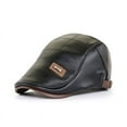 thumbnail image 1 of Newsboy Cap AURORADY Leather Beret Men's Adjustable Newsboy Hat Beret Hat Driving Hat Cap Fashion Beret Hat Flat Cap, Baseball Hat Sun Caps Black, 1 of 9