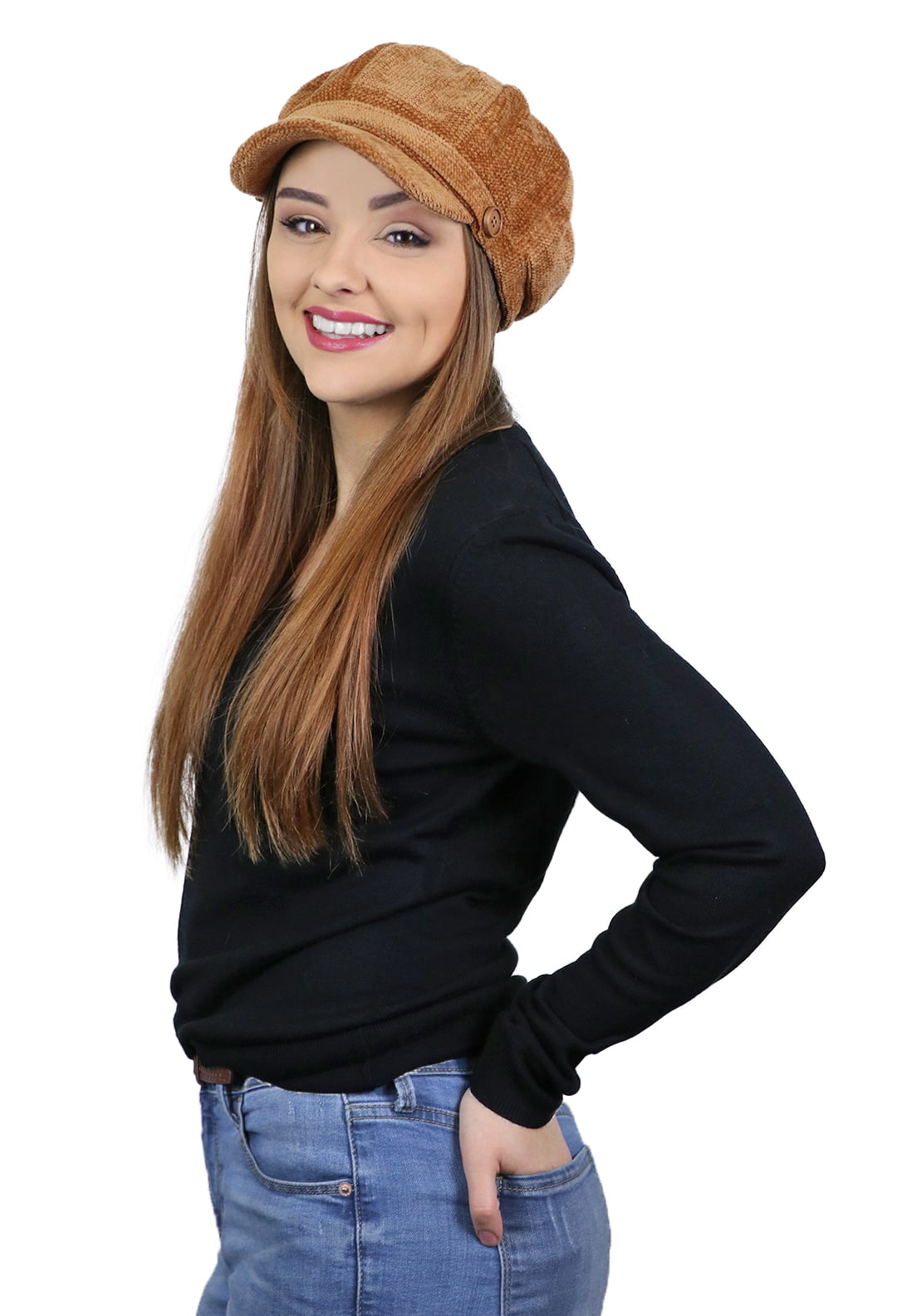 Newsboy Cap for Women Cancer Headwear Chemo Hat Ladies Head Coverings Tweed 60fb18ec-b05f-4a63-9e68-  main image 2