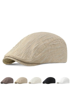 Newsboy Cap for Men Helii Retro Classic Adjustable Flat Cap Unstructured Low Profile Ivy Berets Trucker Hat Outdoor Driving Hunting Work Casual Wear (Black)