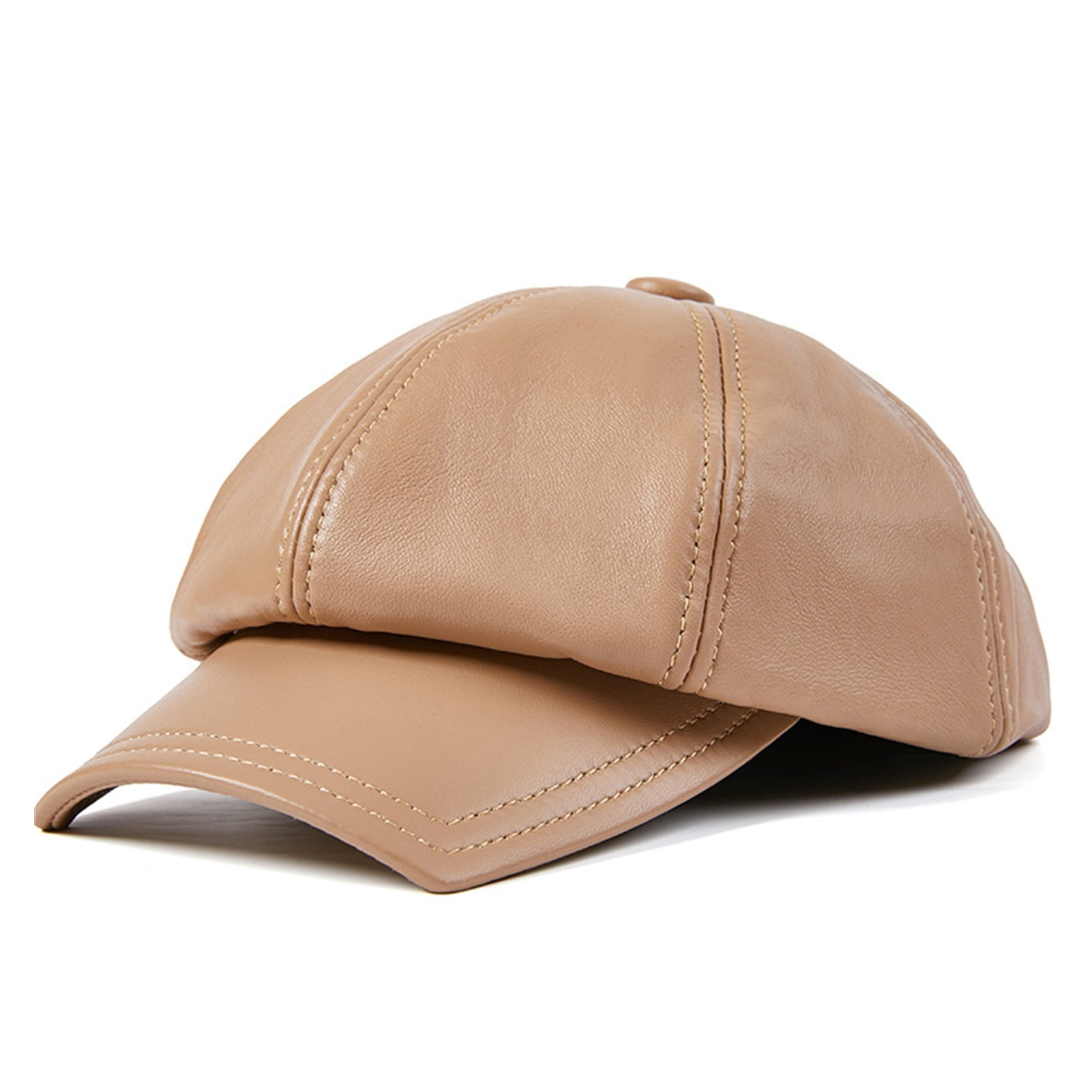 Newsboy Cap Real Leather Hat Mens Winter Hats Black Brown Beige Beret ...