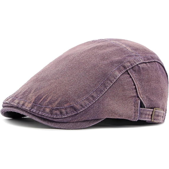 Newsboy Cap for Men Adjustable Flat Ivy Gatsby Cabbie Driving Hat Breathable Denim Cotton Golf Cap