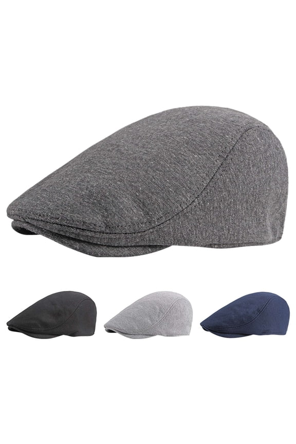 Newsboy Cap for Men Ivy Hat Beret Hats Adjustable Flat Cap Lightweight Soft Comfort Fit for Daily Outdoor Black One Size