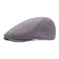 thumbnail image 1 of Newsboy Hat Men's Woolen Cabbie Driving Cap Elastic Back 12 Colors Dark Gray by Hontri, 1 of 5