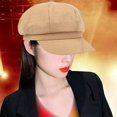 thumbnail image 1 of Newsboy Hat Octagonal Hat Flat Caps Cabbie Hat for Girls Womens, 1 of 8