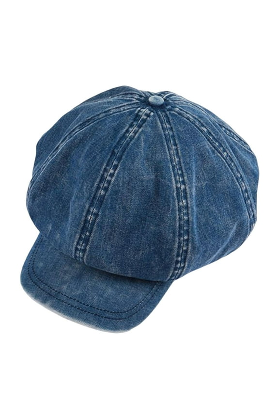 Newsboy Hat Womens Ladies Flat Caps Vintage Octagonal Hat Blue