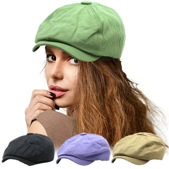 Newsboy Hat for Women Men Flat Cap Solid Cotton Breathable Irish Cabbie Ivy Driving Painter Beret Hats for Spring Summer