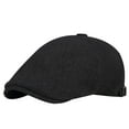 thumbnail image 1 of ZQUUVOU Newsboy Hats For Men Plaid Linen Flat Irish Cabbie Ivy Gatsby Newsboy Driving Hat Hunting Cap Winter Hat Black, 1 of 3