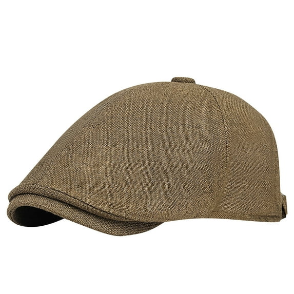ZQUUVOU Newsboy Hats For Men Plaid Linen Flat Irish Cabbie Ivy Gatsby Newsboy Driving Hat Hunting Cap Winter Hat Coffee