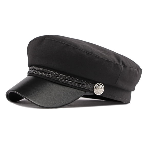 Newsboy Hats for Women And Men Fiddler Caps Sailor Fisherman Cap Cabbie Hat Costume Hats Beret Cap Cabbie Baker Boy Peaked Beret Fancy Dress Cap QURATI Black A