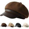 thumbnail image 1 of Newsboy Hats and Caps Women's Octagonal Hat Beret Women Trendy Cute Dress Hats Fall Ladies Coraline Hat Fashion 1Pcs, 1 of 7