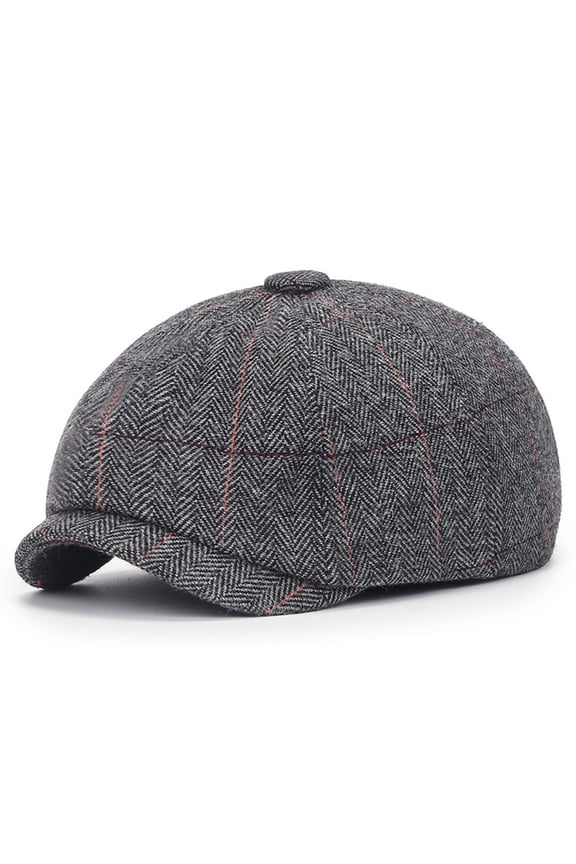Newsboy Hats for Men Cotton Flat Cap Men's Wool Octagon Fashion Dome Ancients Outdoor Casual Painter's Hat Gray