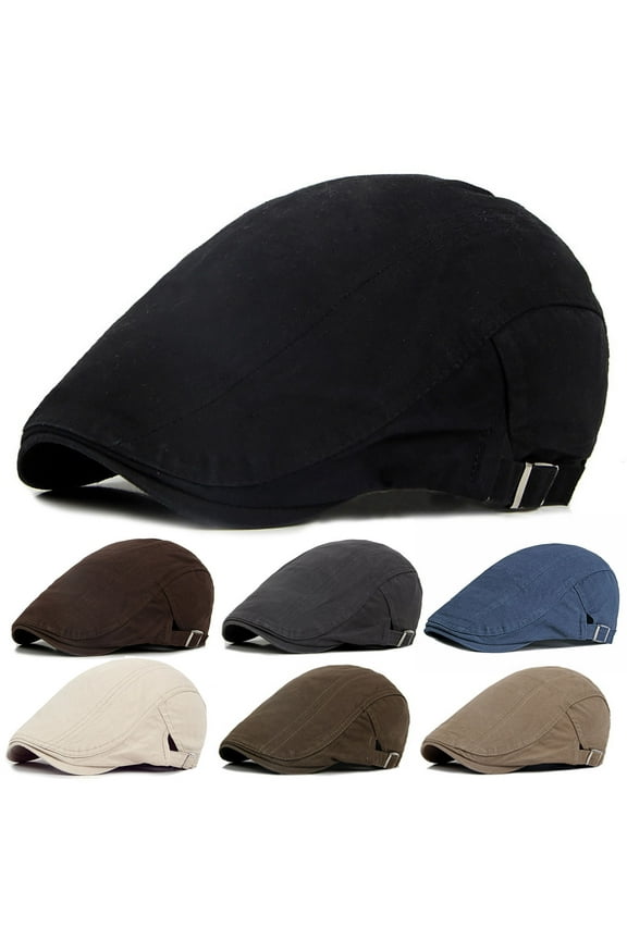 Newsboy Hats for Men Flat Cap Cotton Adjustable Breathable Irish Cabbie Ivy Driving Gatsby Hunting Hat