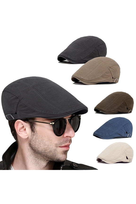 Newsboy Hats for Men Flat Cap Cotton Adjustable Breathable Irish Cabbie Ivy Driving Hunting Hat