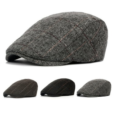 Newsboy Hats for Men Flat Cap Woolen Adjustable Breathable Irish Cabbie Ivy Driving Gatsby Hunting Hat