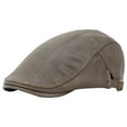thumbnail image 1 of Newsboy Hats for Men Leather Flat Cap Gatsby Driving Cabbie Hat,Green，G131548, 1 of 5