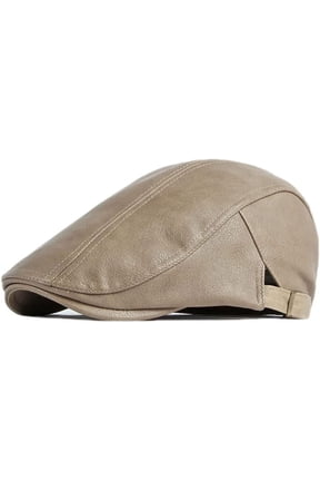 Newsboy Hats for Men Leather Ivy Flat Cap Gatsby Driving Cabbie Beret