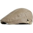 thumbnail image 1 of Newsboy Hats for Men Leather Ivy Flat Cap Gatsby Driving Cabbie Beret, 1 of 3