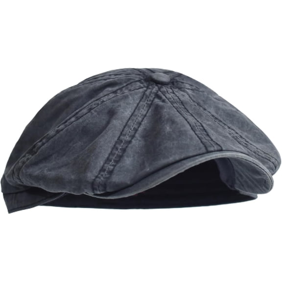 Newsboy Hats for Men Washed Cotton Newsboy Cap Peaked Octagonal Hat Vintage Casual Cap Solid Berets Visor Gatsby Flat