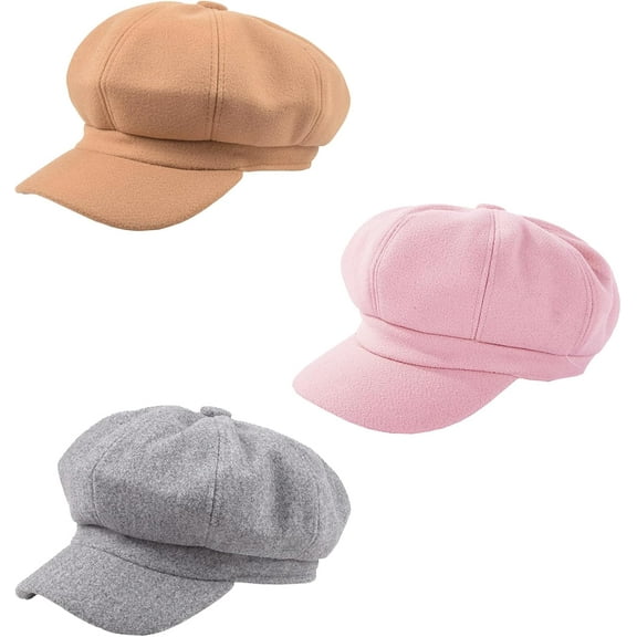 Newsboy Hats for Women, Ladies Warm Wool French Beret Cap Cabbie Painter Cap